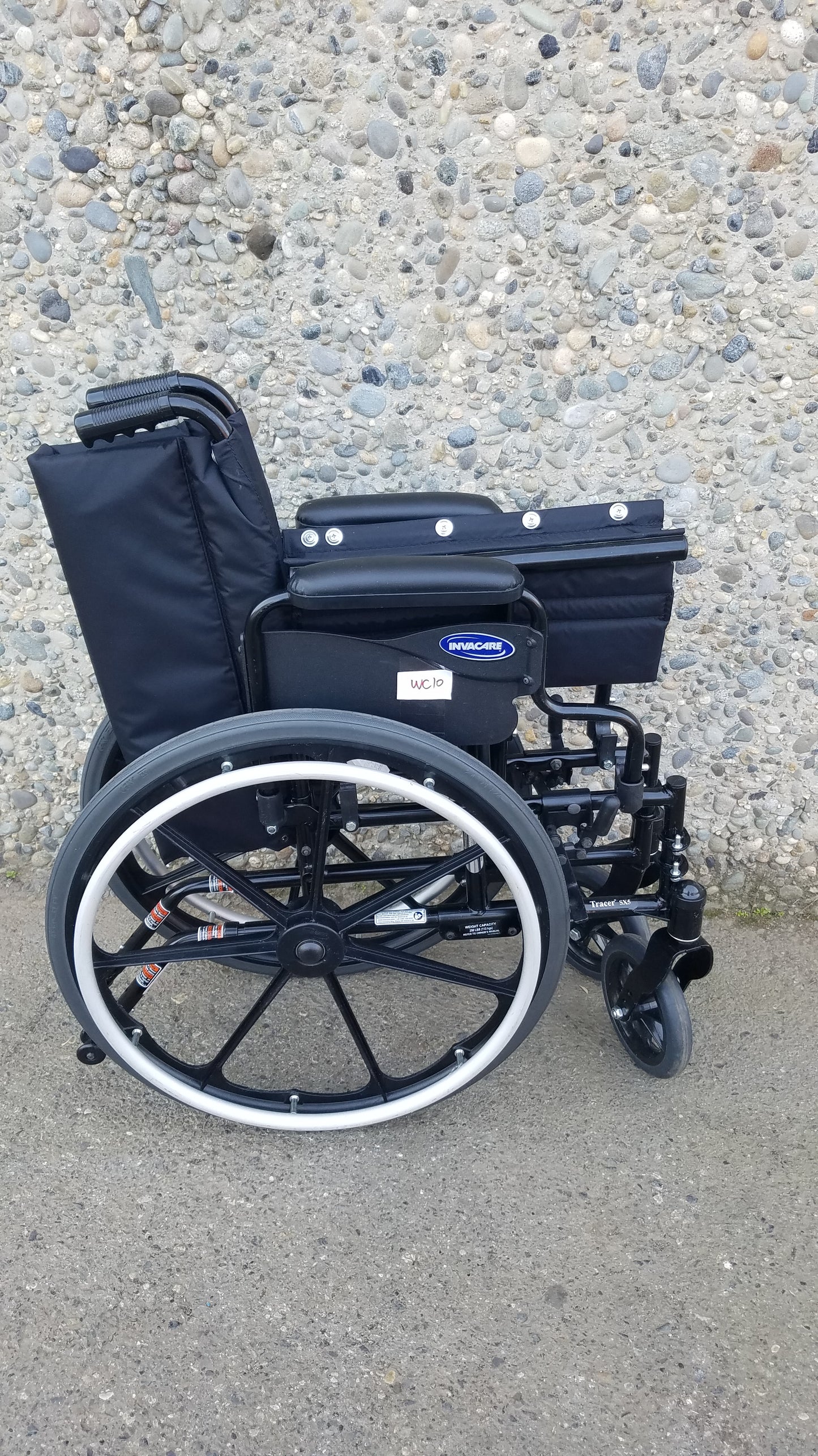 Invacare Tracer SX5 Wheelchair Arm Rest Black