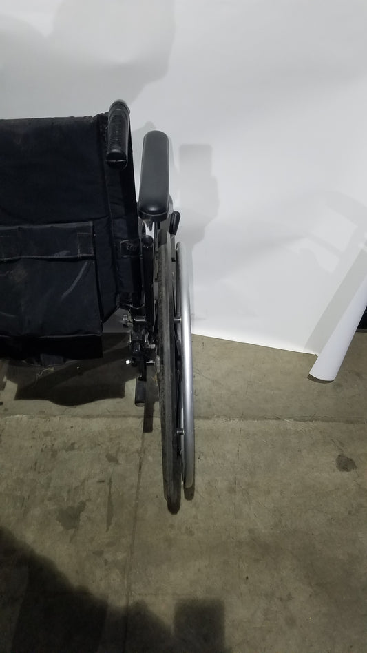 Breezy Folding Manual Wheelchair - Lightweight Black Padded Comfort Seat