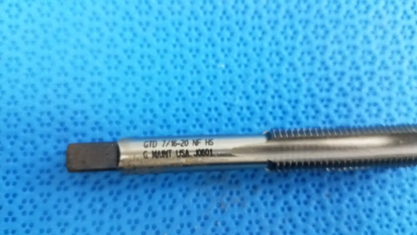 7/16"-20 NF Bottoming Tap – High-Speed Steel Precision Thread Cutting Tool