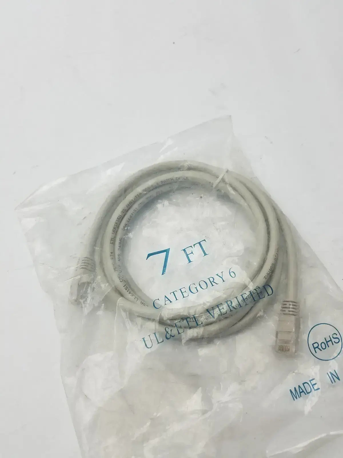 7ft Category 6 Ethernet Cable CAT UL & ETL Verified RoHS