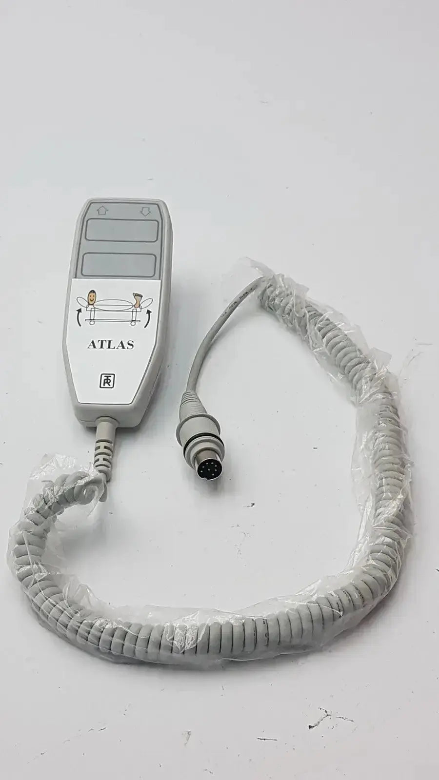 Gray atlas hb42000-999122 handset medical device controller with coiled cable and connector for precise operation