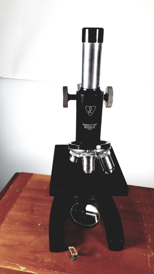 Bausch & Lomb Optical Co. Microscope in Wood Eimer