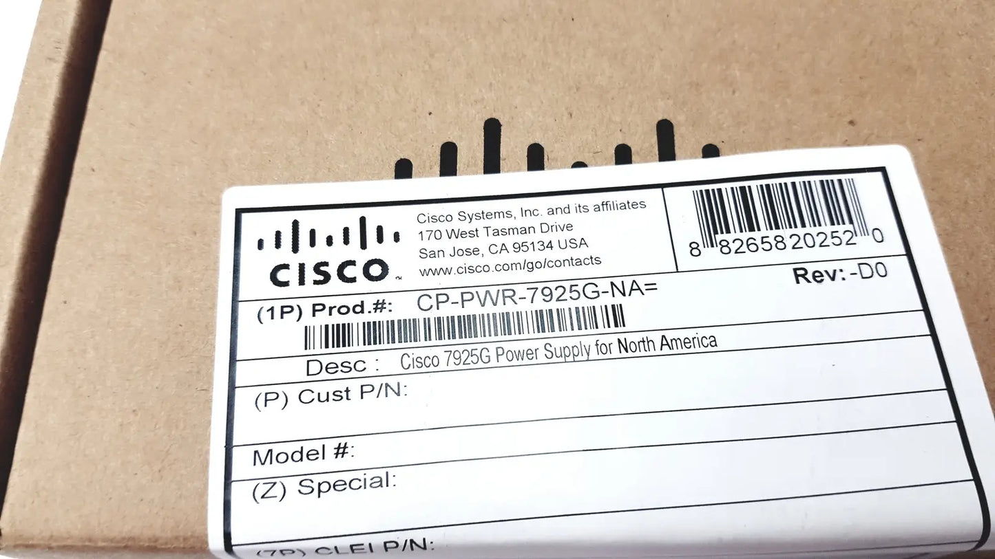 Cisco CP-PWR-7925G-NA AC Power Supply Adapter 7925G For IP Phone 74-8588-01