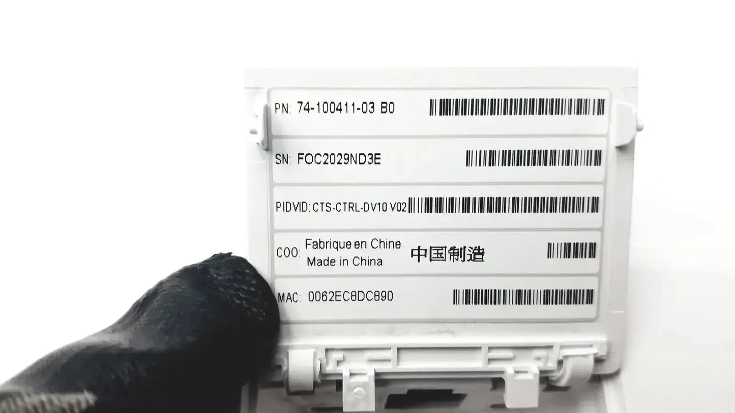 White plastic cisco pn 74-100411-03 b0 touch 10 control panel back side with labels for buy used medical equipment sale