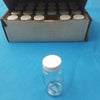 Clear PET Wide Mouth Packer Bottles - White Screw Top Cap - Lot of 24