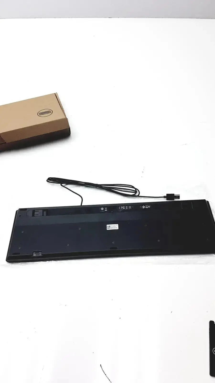 Black dell kb216-bk-us wired keyboard with matte finish and visible rear wiring for reliable wired keyboard use