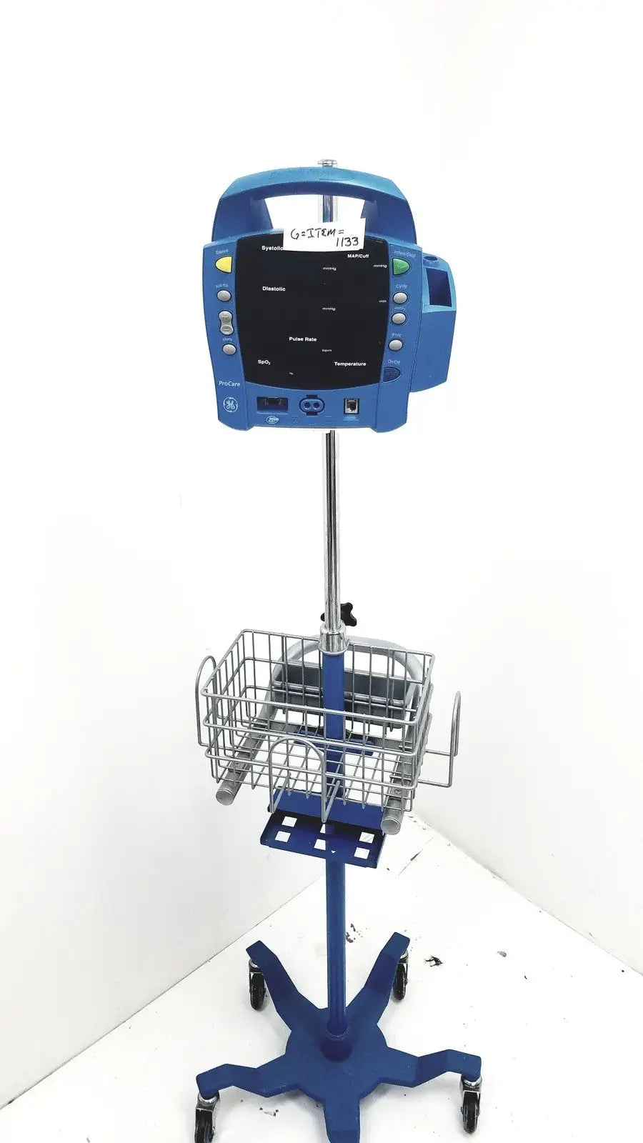 Dinamap DCP400N-EN Patient Monitor 2019205-001 With Rolling Stand & Basket