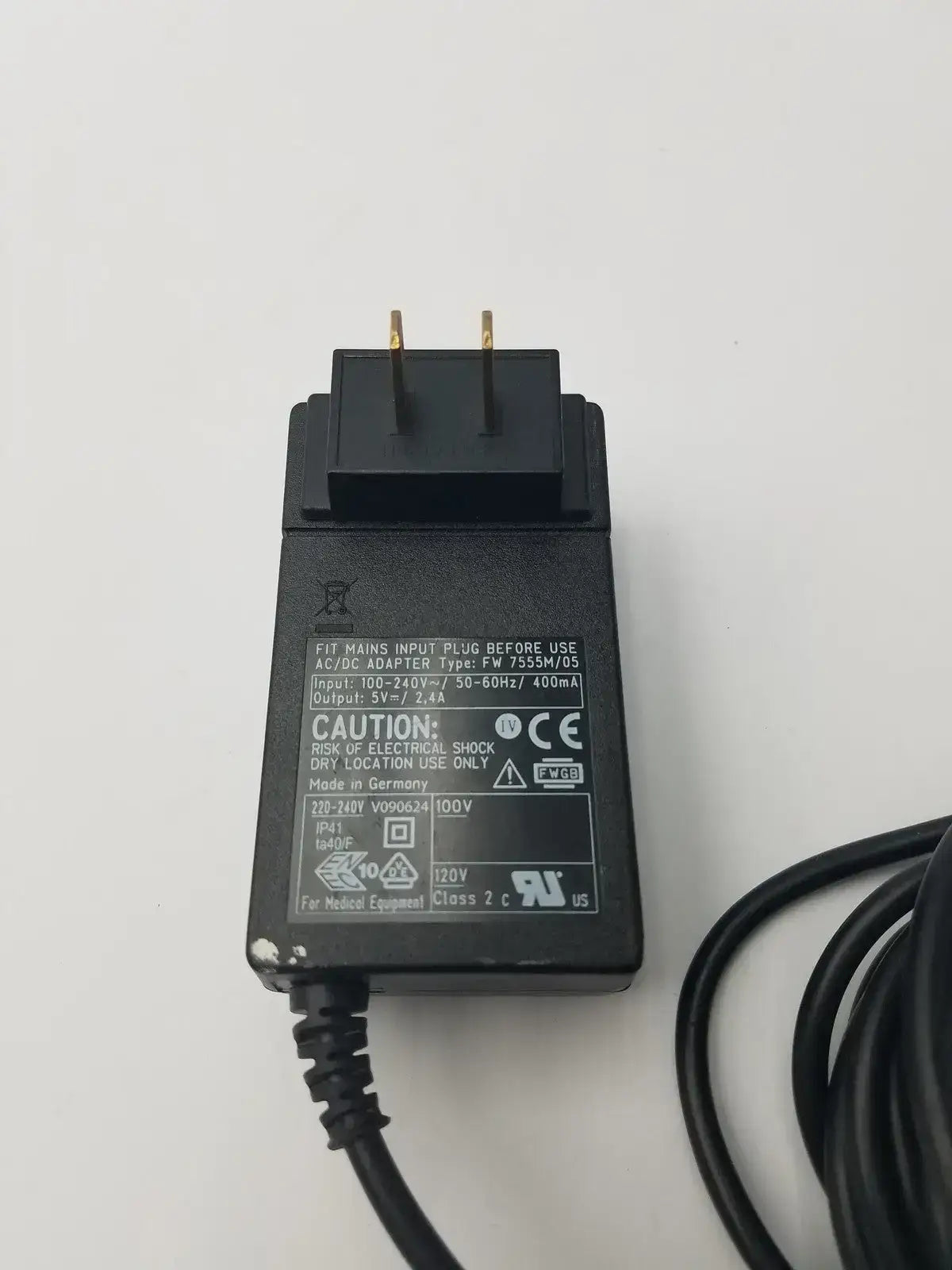 Enteralite Infinity Zevex AC-DC Adapter Charger 5V 2.4A - FW7555M - Power