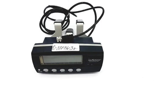 Black med-mizer digital scale with silver accents and coiled cable for med-mizer allcare beds use