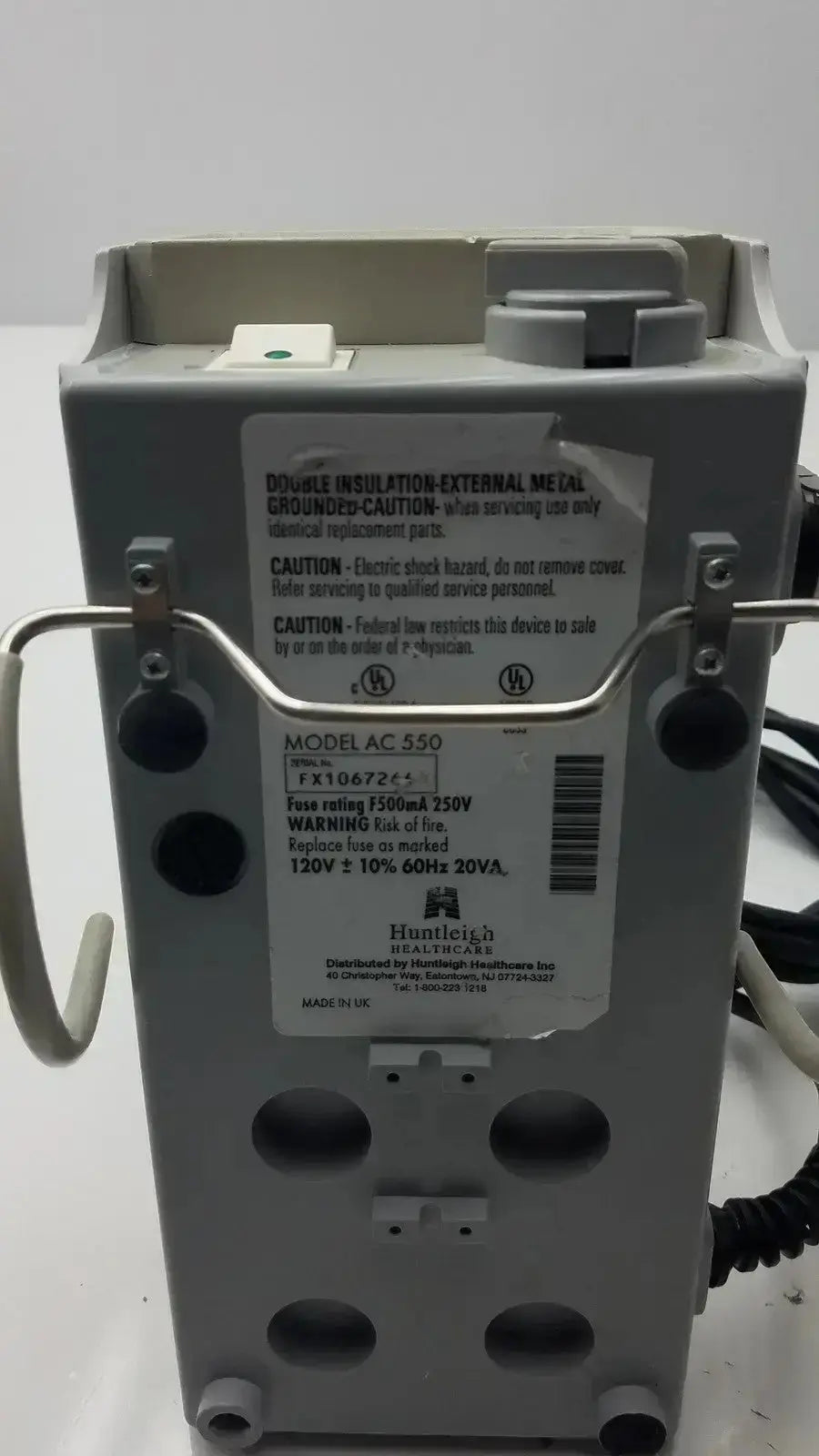 Gray plastic industrial power supply unit with metal brackets and label model 550 for flowtron excel ac550 replacement