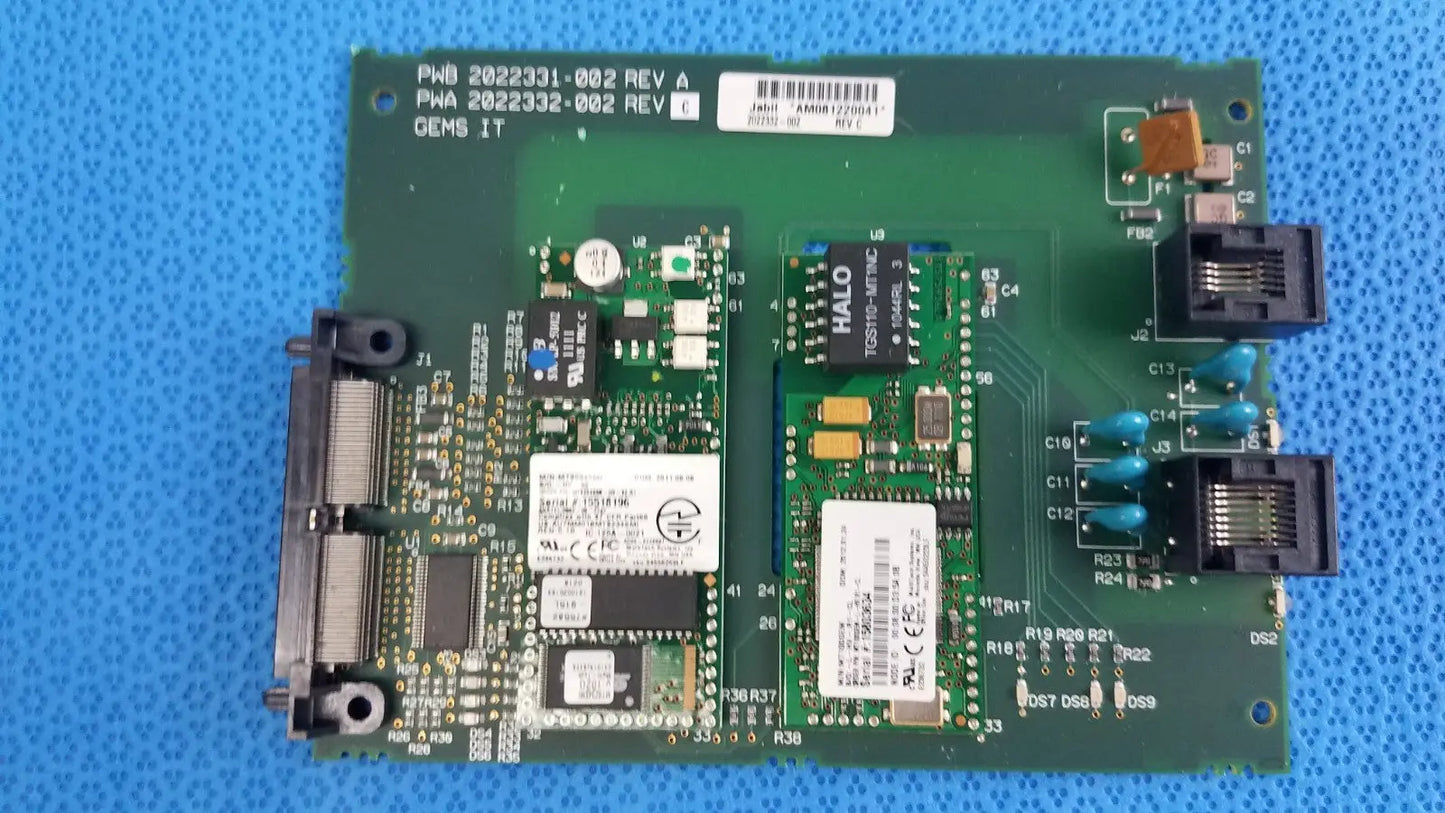 GE MAC 5500 LAN / Internal Modem Communication PCB Board Assembly