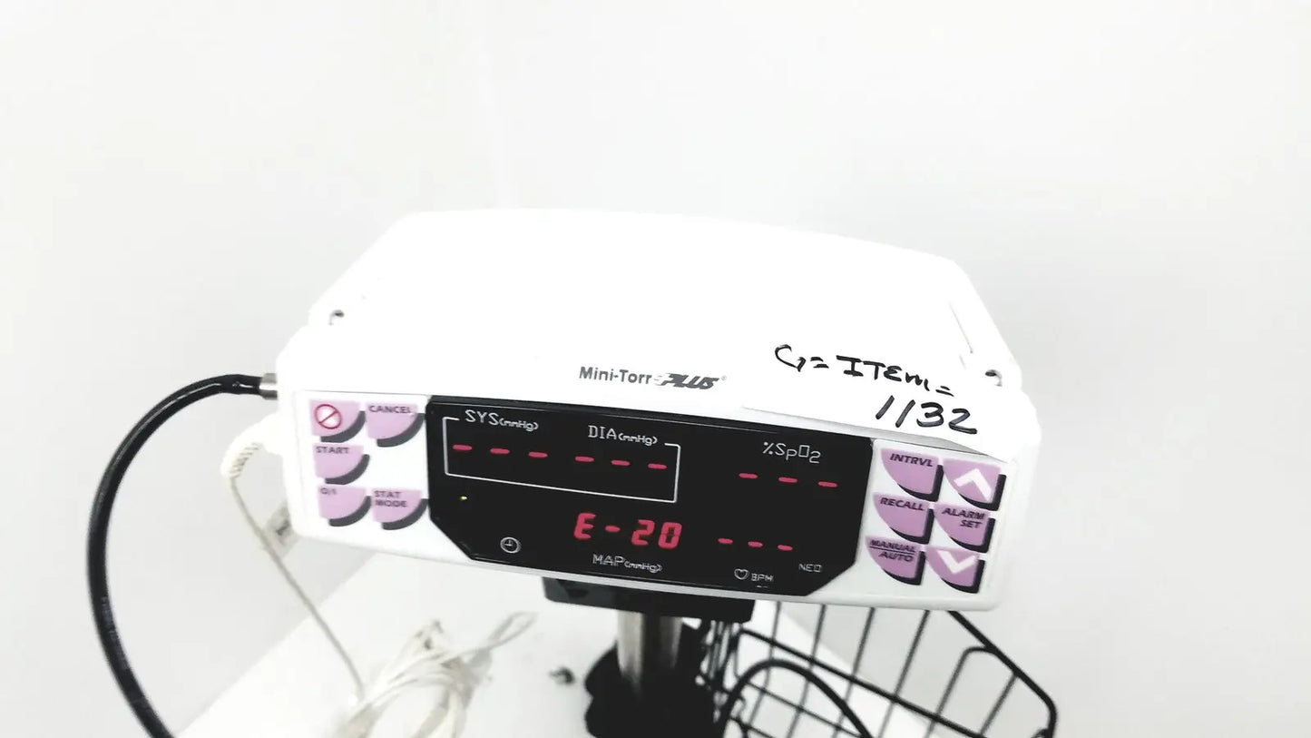 GE Medical Mini-Torr, Plus Patient Monitor Ref. 3444 With Rolling Stand and Cart