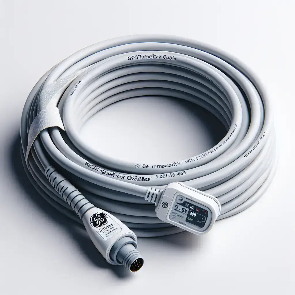 GE SpO2 Interface Cable Nellcor OxiMax 3M 10FT Patient Monitor