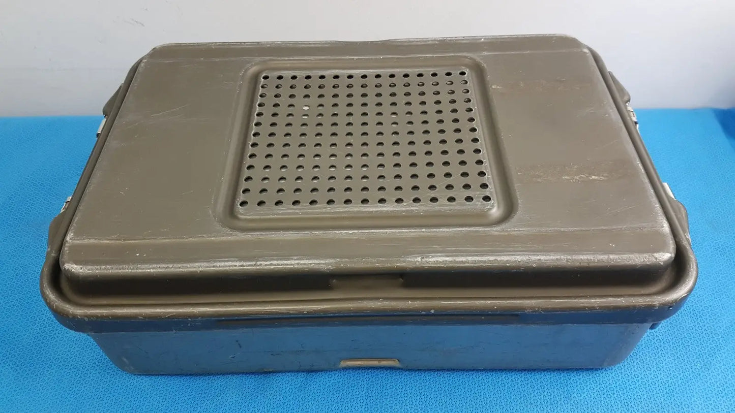 Genesis Stainless Steel Instrument Sterilization Tray with Lid Organizer
