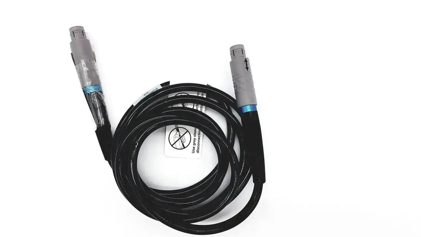 Black coiled glideScope 0600-0237 connector cable with gray connectors and blue accents for buy used medical equipment sale