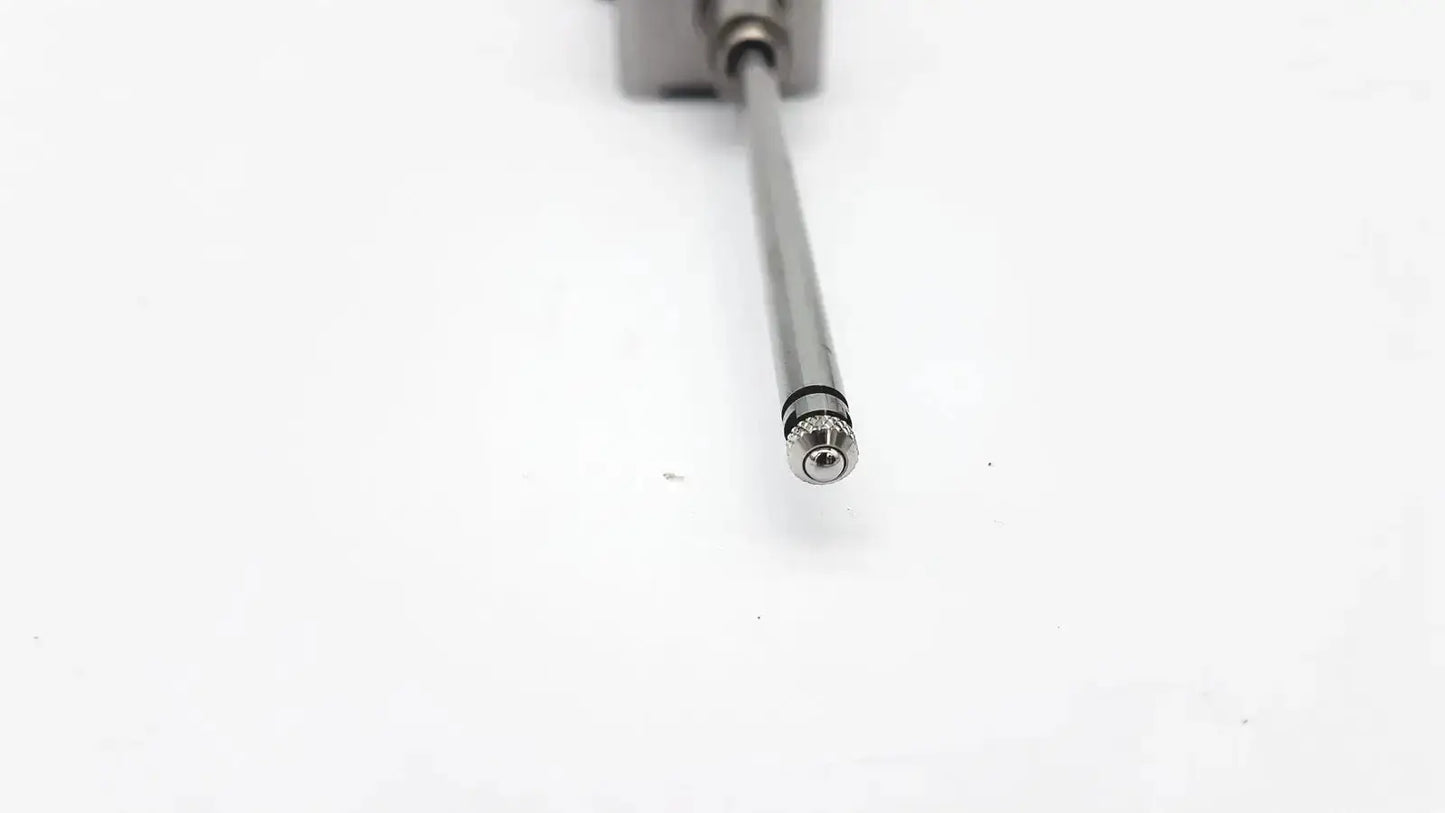 Silver surgical drill bit with threaded tip and cylindrical shaft for keyence gt2-h50 intelligent series contact sensor