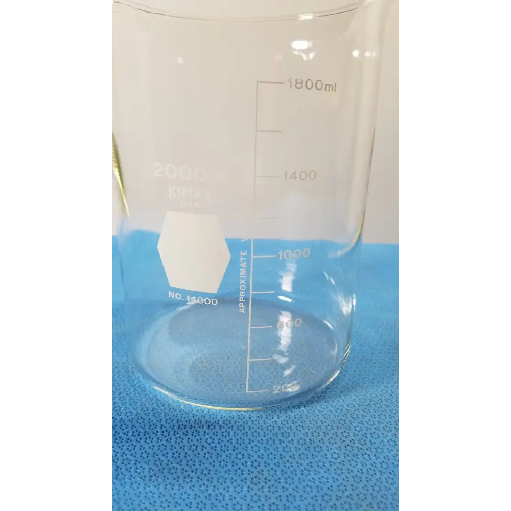 Kimax 2000mL Heavy Duty Glass Beaker Graduated Lab Ware - Laboratory