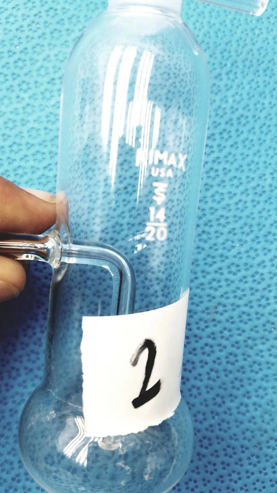 Kimax Lab Gas Absorption Bulb Flask CO2 Washing with Side Tubes - Laboratory Glassware