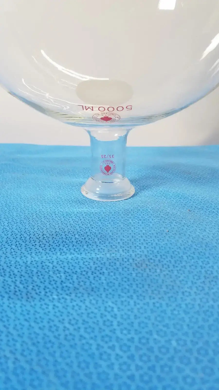 Kontes 5000 mL Glass Flask Round Bottom 35/25 Spherical Joint Ball & Socket - Laboratory Glassware