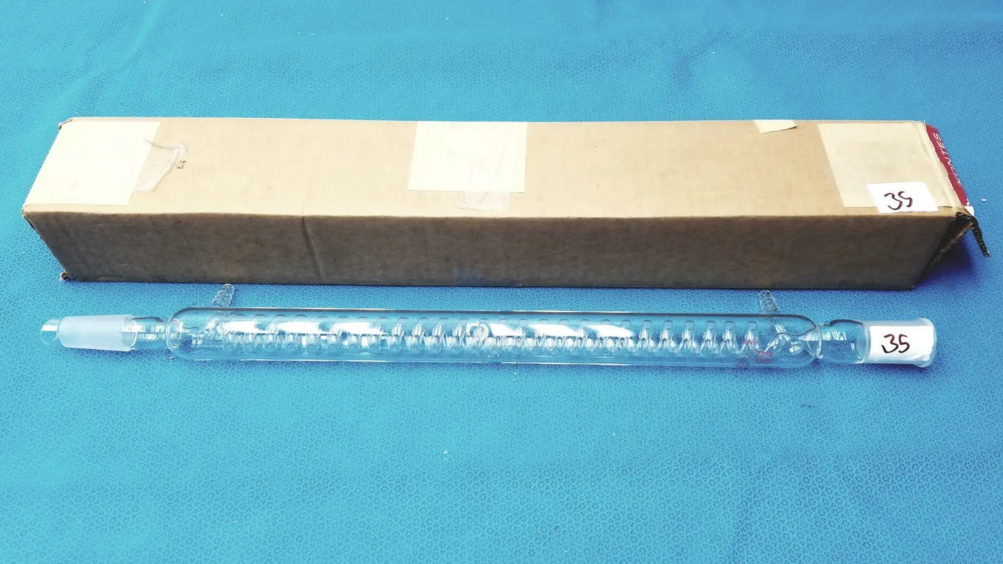 Kontes Glass Allihn Condenser 8-Bulb, 400mm Jacket, 24/40 Joints, Lab Glassware