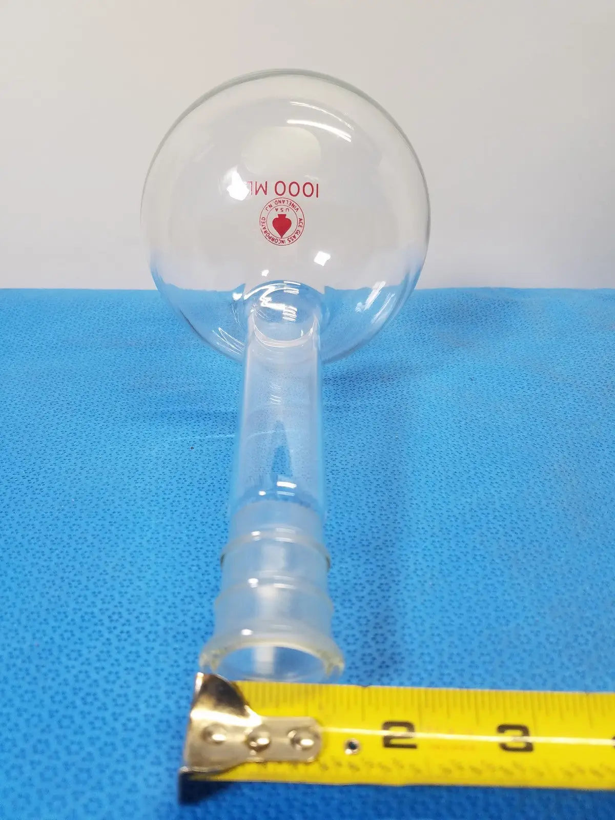 Long Neck Round Bottom Flask – Borosilicate Glass Laboratory Vessel (Vintage) - Glassware
