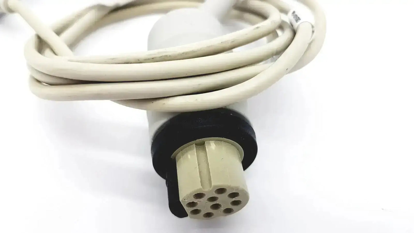 Beige masimo d006 satshare interface cable with black connector housing and eight-pin plug for medical use