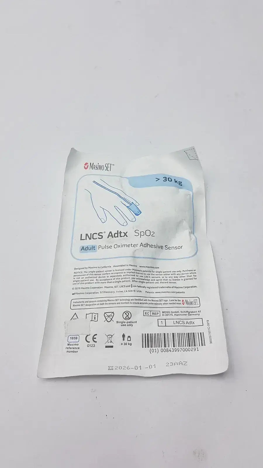 Masimo Set 1859 LNCS ADTX Adult Spo2 Adhesiive Sensor Oximeter- 30 Kg - Disposable SpO2