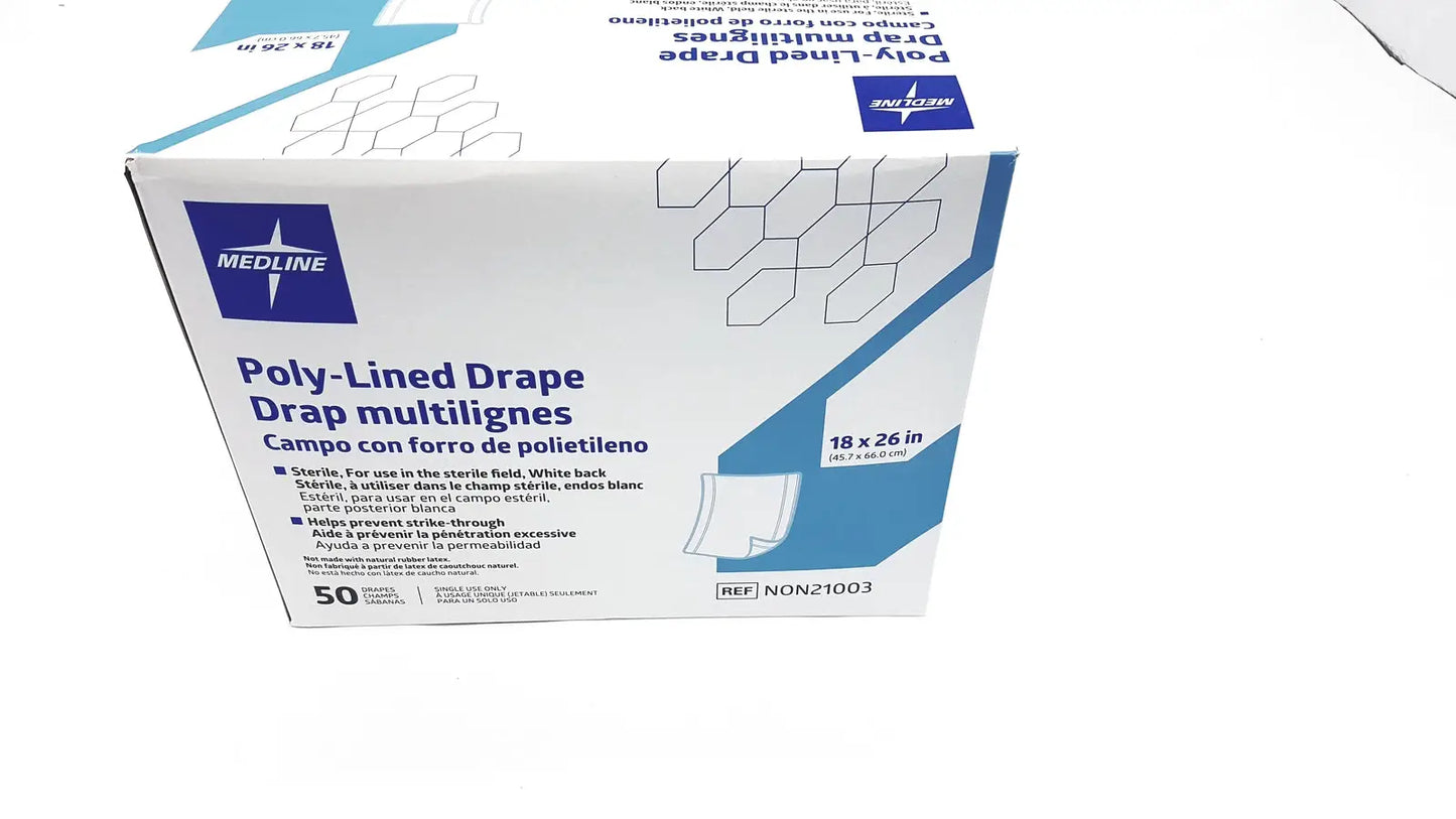 Medline Poly-Lined Drape Drap Multilignes NON21003 18 x 26in
