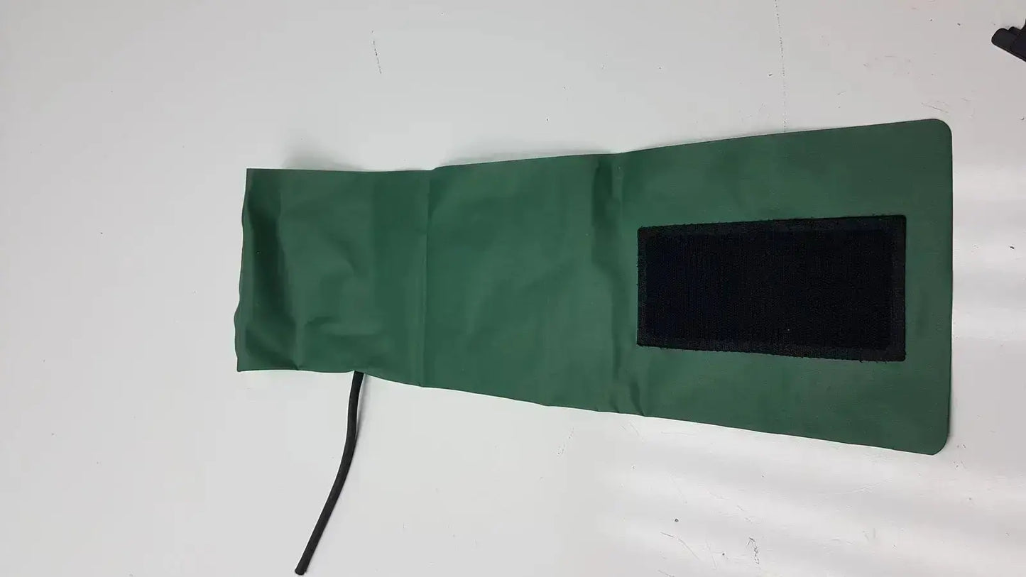 Green fabric reusable large adult blood pressure cuff with black velcro patch medline reusable large adult bp cuff