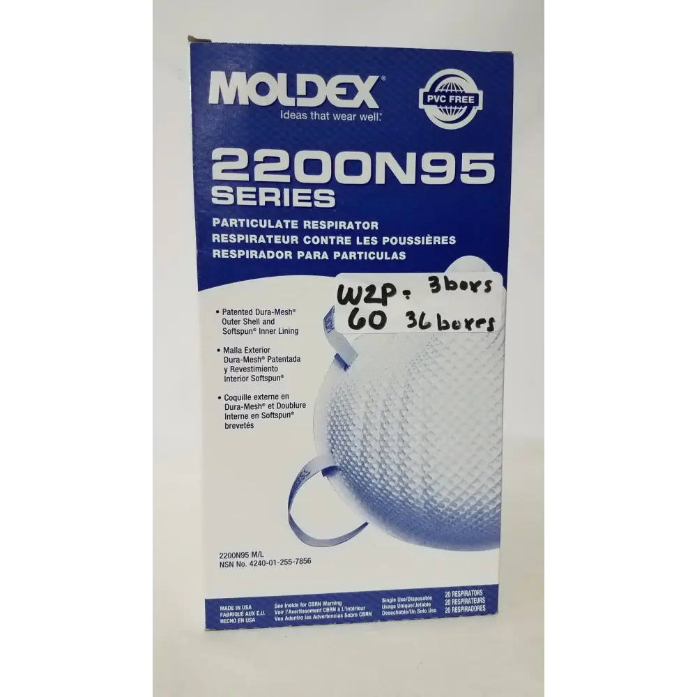 MOLDEX 2200 N95 2-Part Particulate Respirator Medium/Large – Genuine OEM