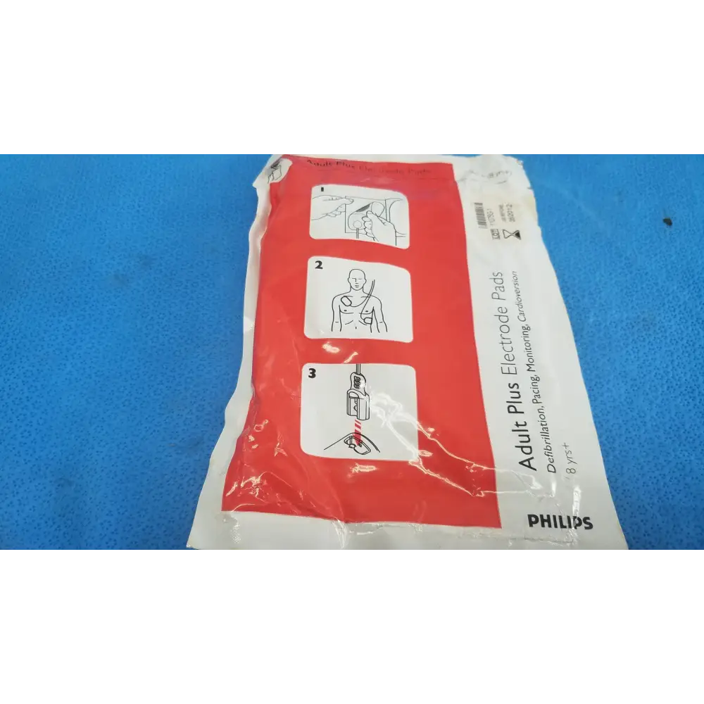 Philips Adult Plus Electrode Pad 8Y+ / Instructional Use Check Before Date