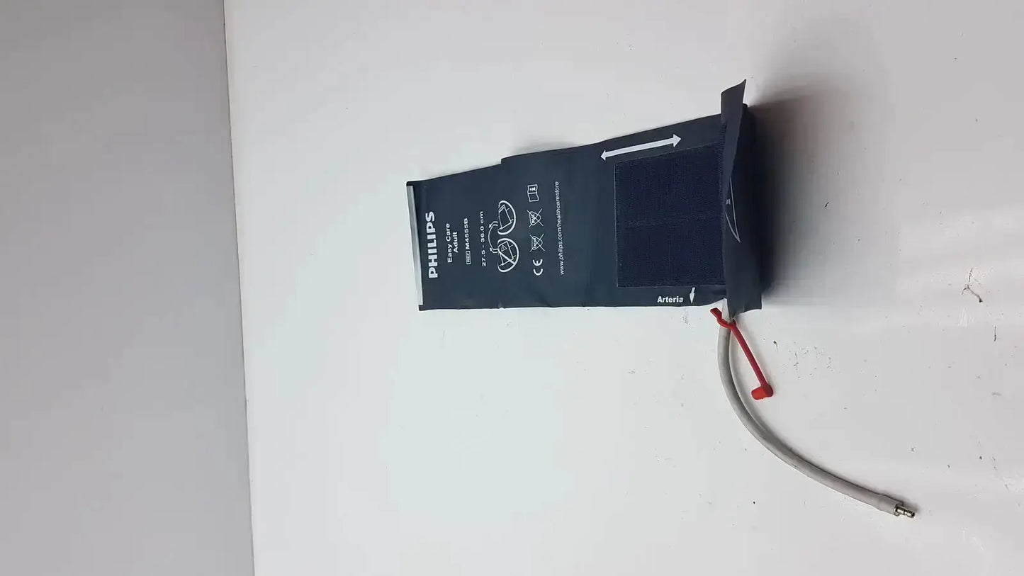 Black philips m4555b adult blood pressure cuff with gray tube and red connector fits arm size 27.5 to 36 cm