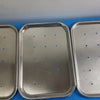 Piling Stainless Steel Perforated Instrument Tray — Lot of 3