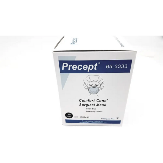 Precept 653333 Comfort Cone Molded Surgical Face Mask Blue 50/Box