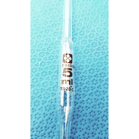 SIBATA 5 mL Volumetric Pipet Class A To Deliver TD Glass Labware Used