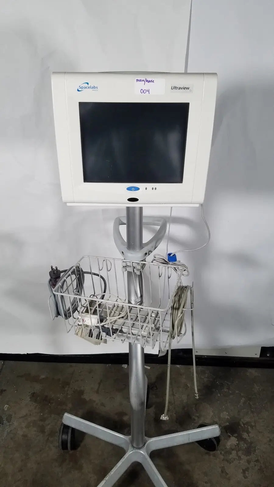Spacelabs SL 91369 Ultraview patient Monitor With Basket and Rolling Stand