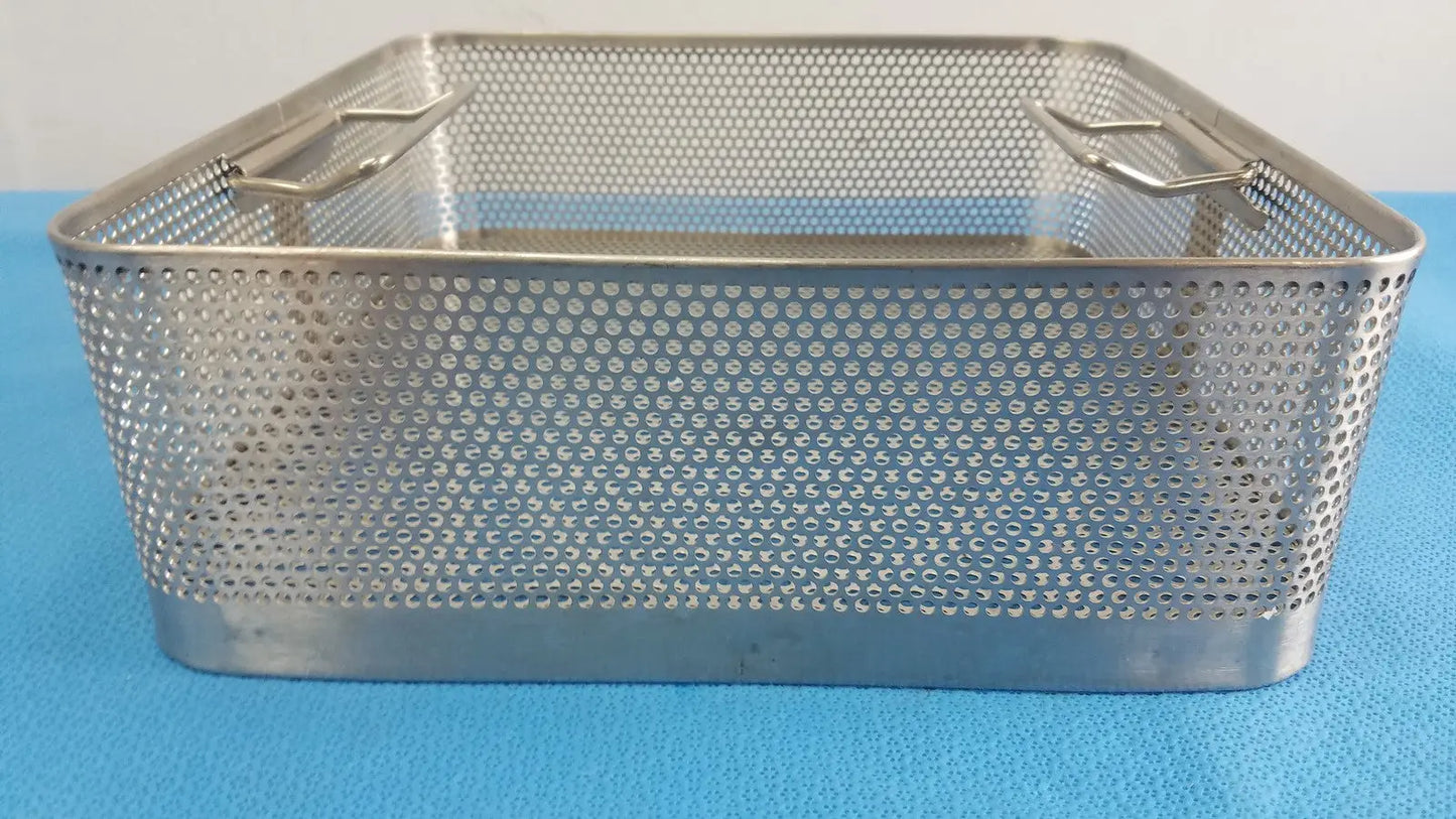 Stainless Steel Perforated Instrument Tray with Handles