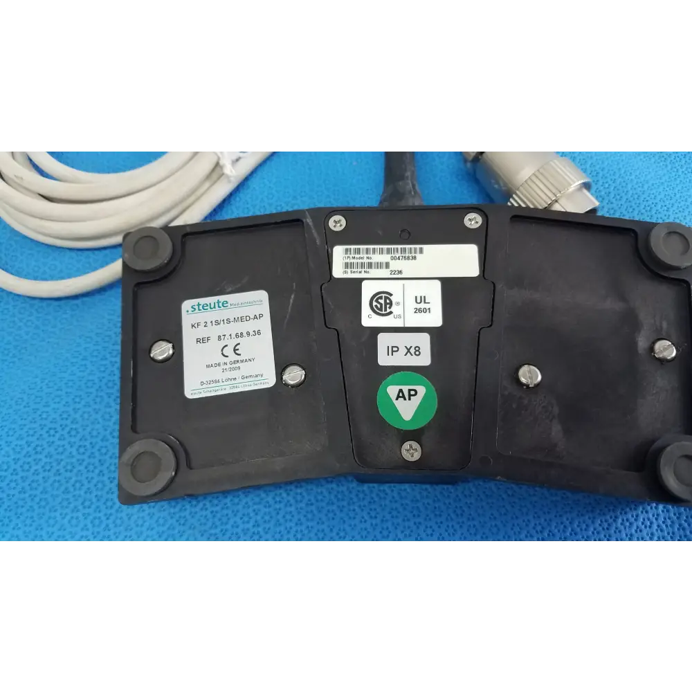 Steute KF 2 1S/1S-MED-AP Pedal Footswitch Ref 87.1.68.9.36 IP X8 Medical