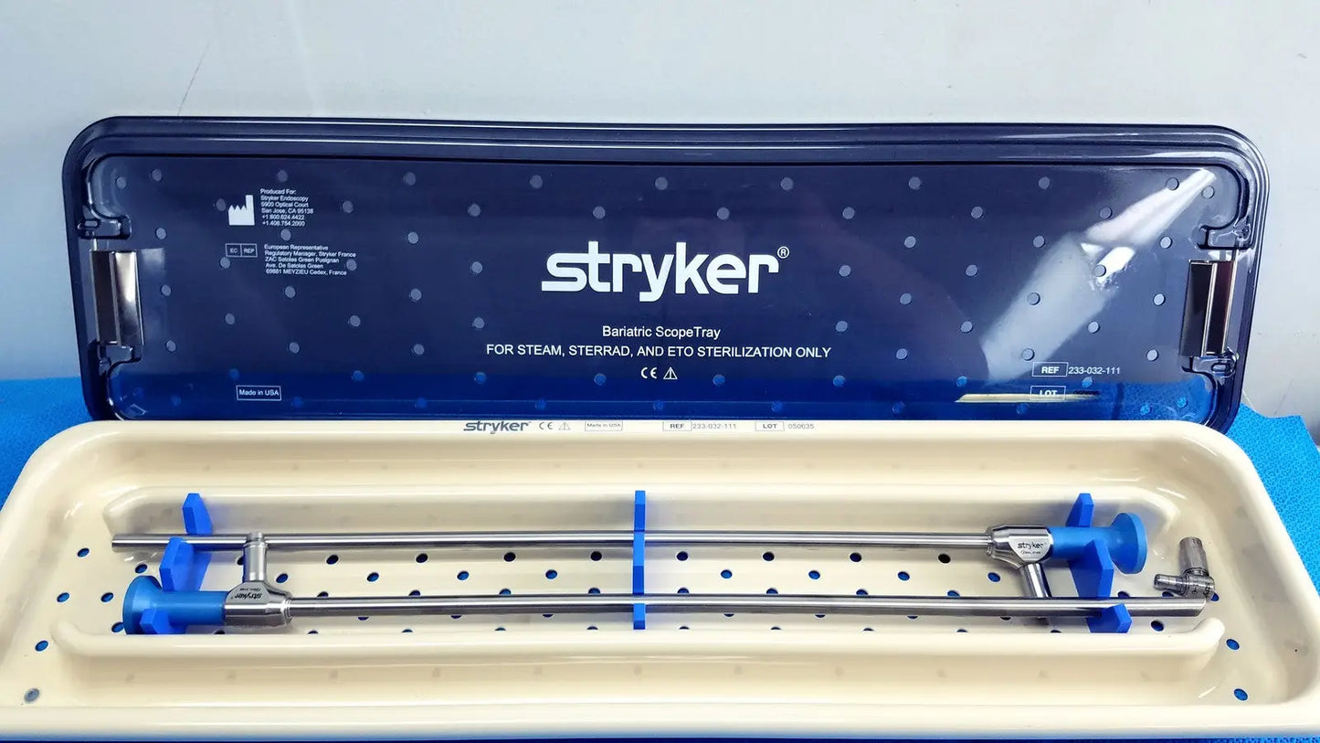 Stryker Lot of 2, Autoclavable 10mm 134ºC Scope 502-210-010 w Sterilization Tray