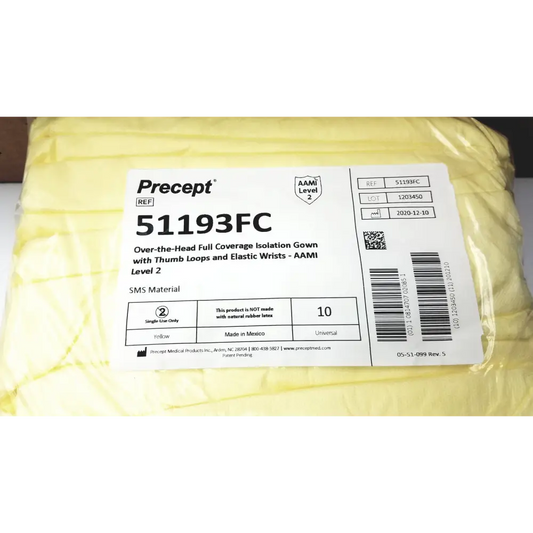 100 Count Precept Medical Isolation Gowns Over-the-Head Gown 51193FC