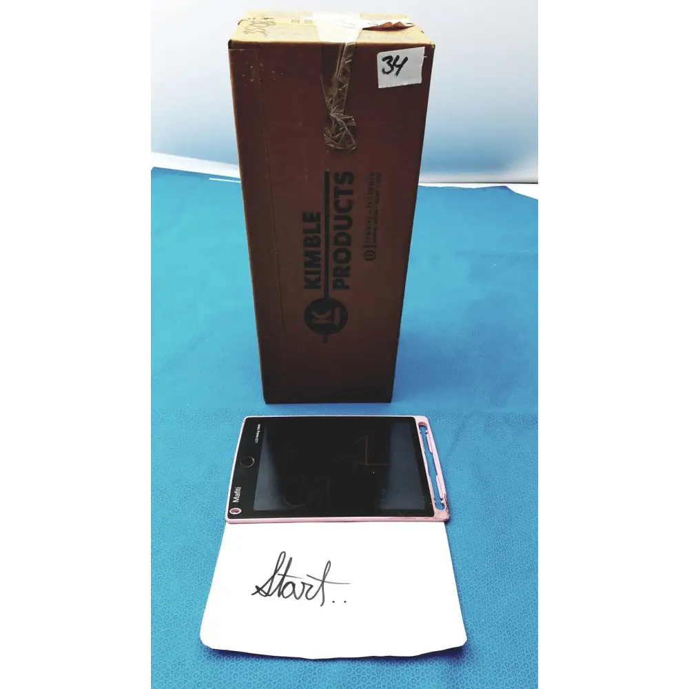 Pink-framed palm treo smartphone with a black screen and silver accents, resting on a white card.