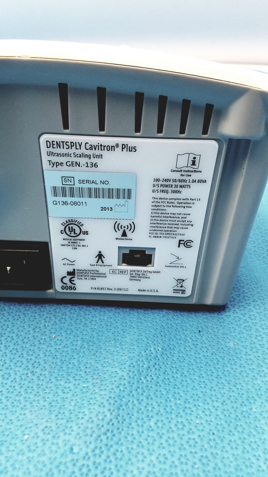 Dentsply Cavitron Plus Ultrasonic Scaling Unit Type GEN-136