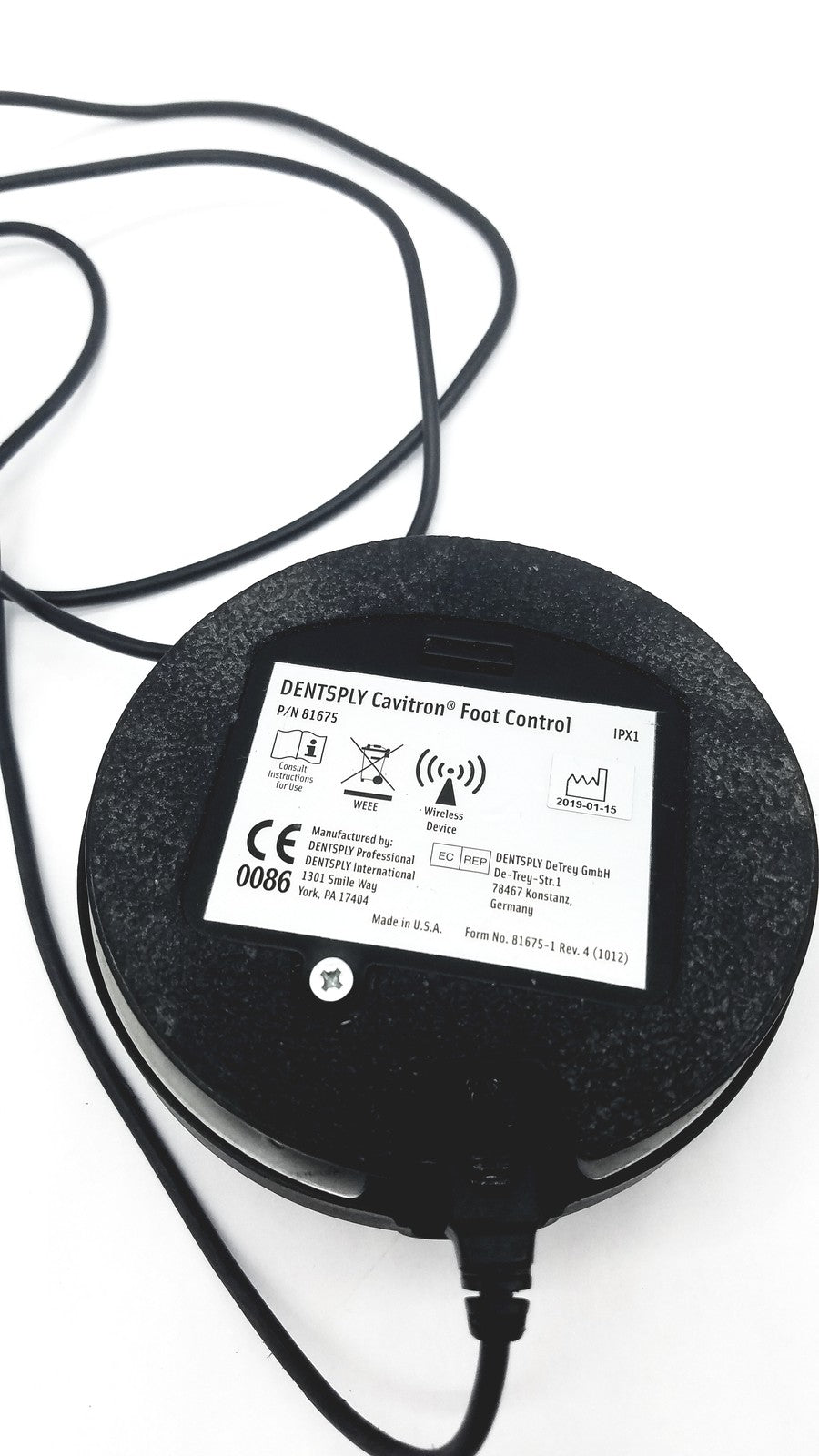Dentsply Cavitron Foot Control 81675 - Untested