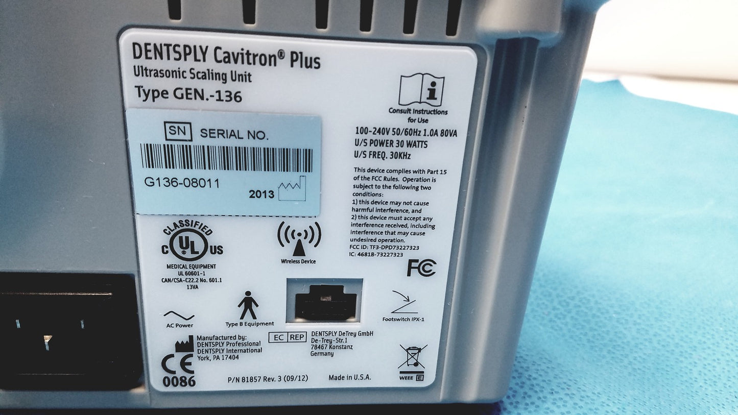 Dentsply Cavitron Plus Ultrasonic Scaling Unit Type GEN-136