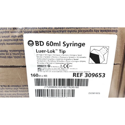 160 Piece (4x40) BD 60ml Syriinge Luer-Lok Tip Ref 309653 - Syringes