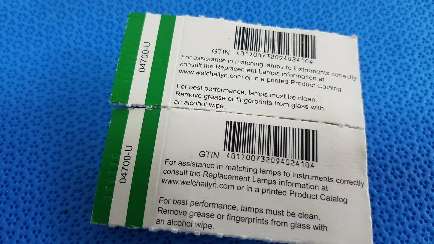 2 Pack - Welch Allyn 04700-U Replacement Lamp Bulb