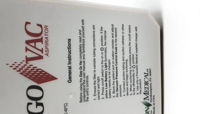 White paper instruction manual for 2011 precision medical easy go vac aspirator by precision medical for medical easy use