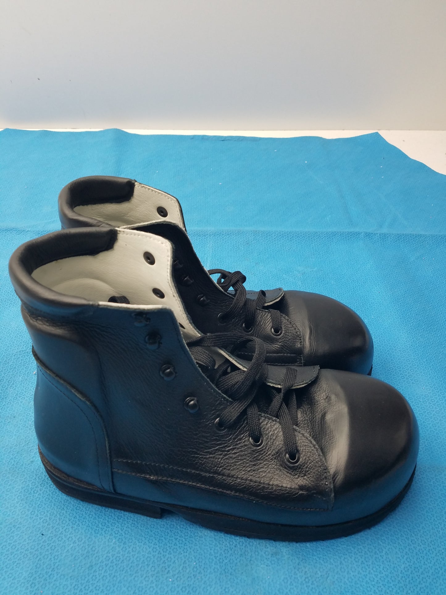 Mens Custom Extra Wide Orthopedic Extra Depth Boots Black Leather