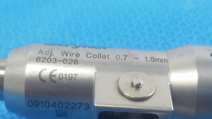 Stryker 6203-026 Dual Trigger Adjustable Wire Collet 0.7mm-1.8mm