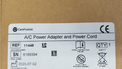 CareFusion AC Power Adapter & Power Cord P/N 18053-001